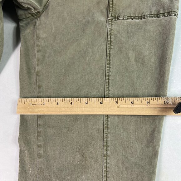 Joie Pants Women's 32x26* High Rise Front Seam Crop Green Stretch Chinos Tag L - Picture 12 of 16